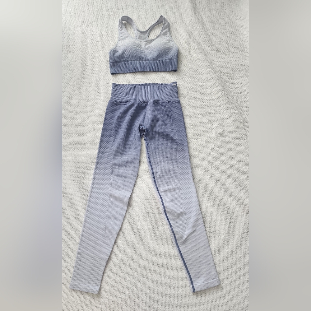 Blue and White Ombre Activewear Set